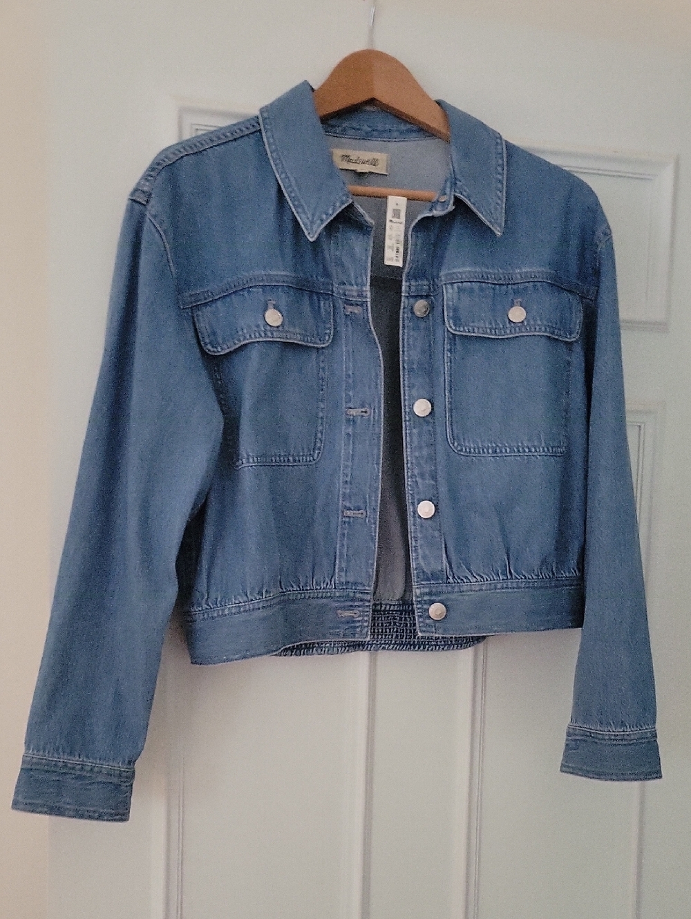 Madewell Blue Cropped Denim Jacket